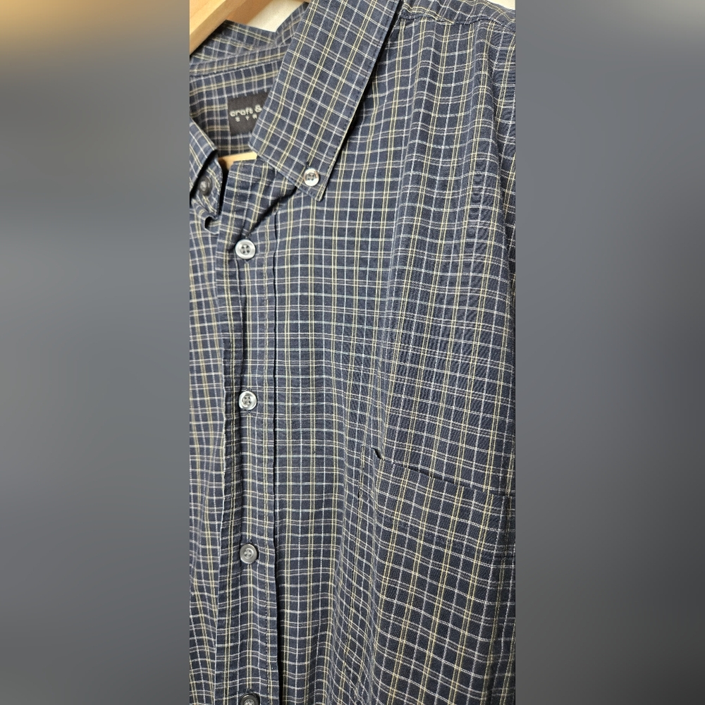 Croft & Barrow Men’s Stretch Button-Down Shirt – Black Plaid, XL - Picture 3 of 4